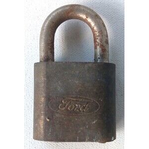 Vintage Ford Motor Co. Oval Script Brass Pad Lock Padlock (No Key)